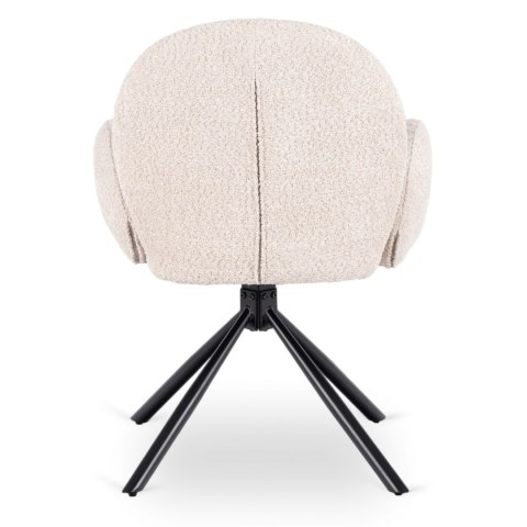 Krzesło Tapicerowane Obrotowe do Salonu MUSSO Beżowe Nowoczesne