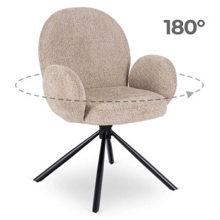 Krzesło Obrotowe MUSSO Brązowe Boucle