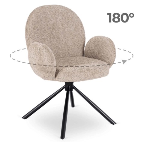 Krzesło Obrotowe MUSSO Brązowe Boucle