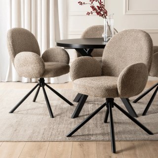 Krzesło Obrotowe MUSSO Brązowe Boucle