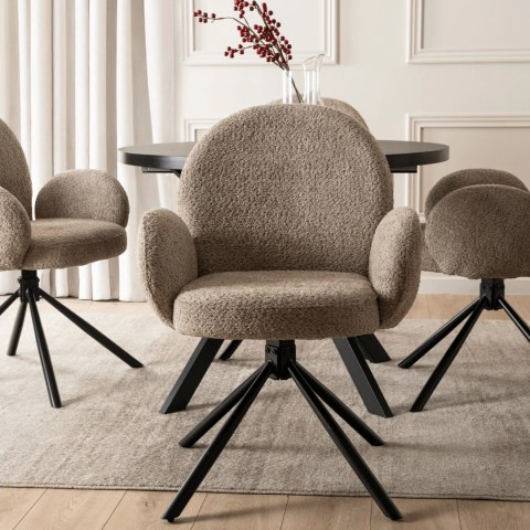 Krzesło Obrotowe MUSSO Brązowe Boucle