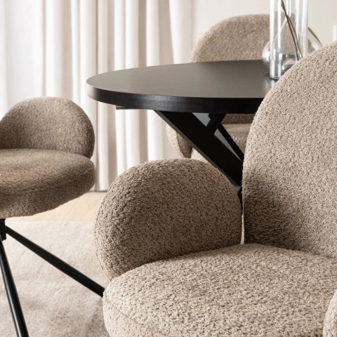 Krzesło Obrotowe MUSSO Brązowe Boucle