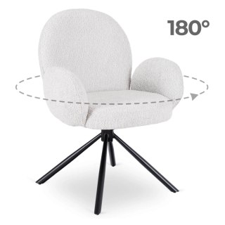 Krzesło Tapicerowane Obrotowe do Salonu MUSSO Szare Nowoczesne