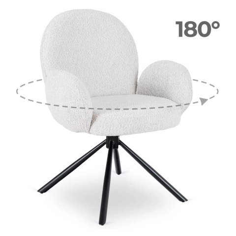 Krzesło Tapicerowane Obrotowe do Salonu MUSSO Szare Nowoczesne