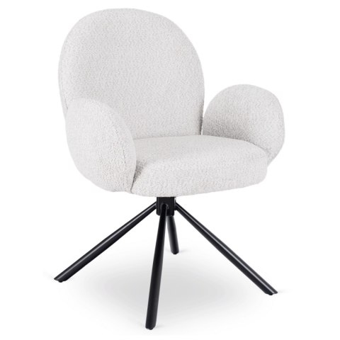 Krzesło Tapicerowane Obrotowe do Salonu MUSSO Szare Nowoczesne