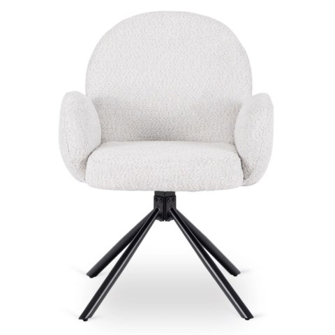 Krzesło Tapicerowane Obrotowe do Salonu MUSSO Szare Nowoczesne