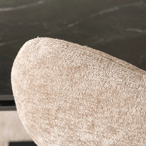 Krzesło Obrotowe do Salonu ALVARO Beżowe Boucle