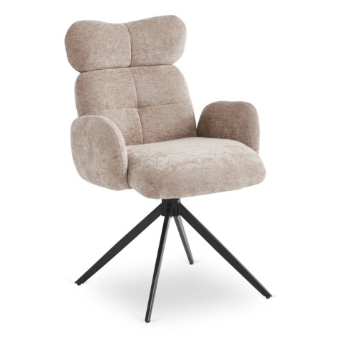 Krzesło Obrotowe do Salonu ALVARO Beżowe Boucle