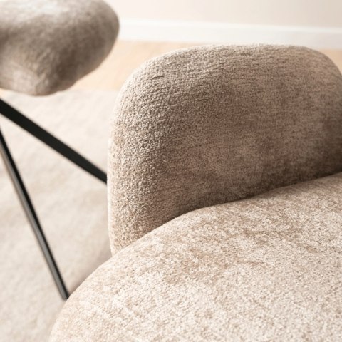 Krzesło Obrotowe do Salonu ALVARO Beżowe Boucle