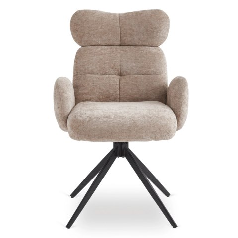 Krzesło Obrotowe do Salonu ALVARO Beżowe Boucle