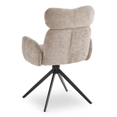 Krzesło Obrotowe do Salonu ALVARO Beżowe Boucle