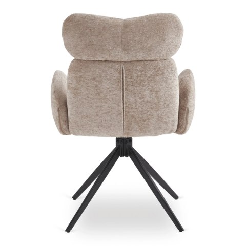 Krzesło Obrotowe do Salonu ALVARO Beżowe Boucle