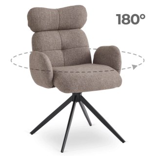 Krzesło Obrotowe do Salonu ALVARO Brązowe