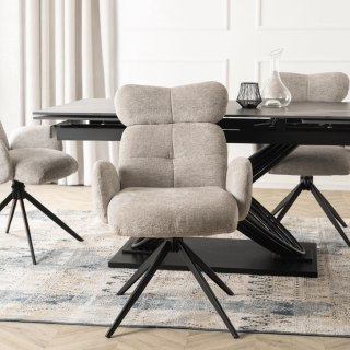 Krzesło Obrotowe do Salonu ALVARO Szare Boucle