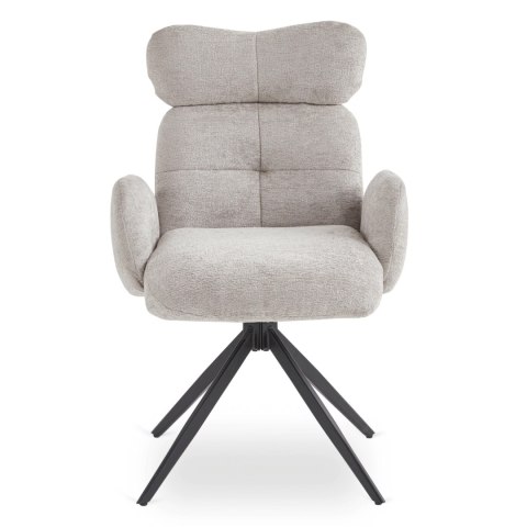 Krzesło Obrotowe do Salonu ALVARO Szare Boucle