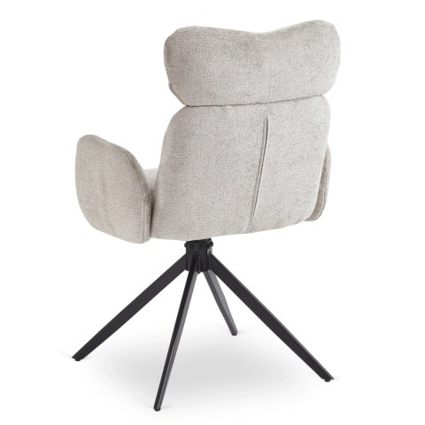 Krzesło Obrotowe do Salonu ALVARO Szare Boucle