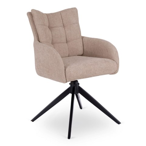 Krzesło Tapicerowane Obrotowe do Salonu JULY Beżowe Nowoczesne