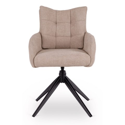 Krzesło Tapicerowane Obrotowe do Salonu JULY Beżowe Nowoczesne