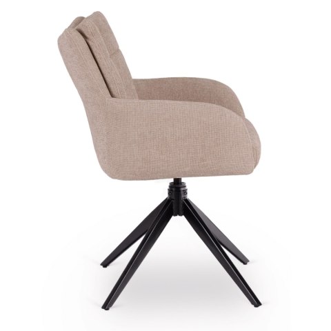 Krzesło Tapicerowane Obrotowe do Salonu JULY Beżowe Nowoczesne