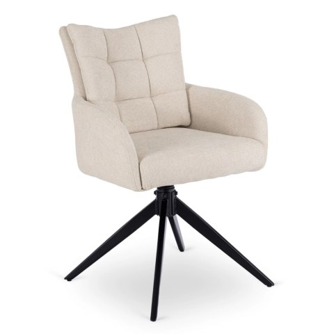Krzesło Tapicerowane Obrotowe do Salonu JULY Kremowe Nowoczesne