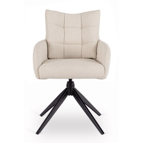 Krzesło Tapicerowane Obrotowe do Salonu JULY Kremowe Nowoczesne