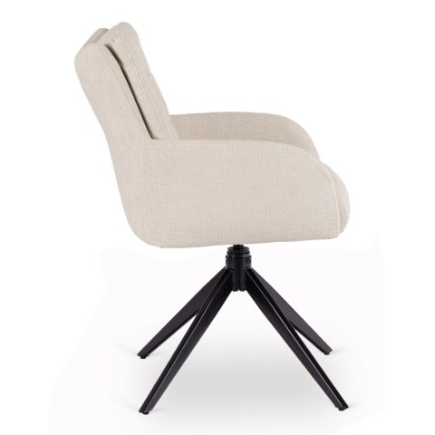 Krzesło Tapicerowane Obrotowe do Salonu JULY Kremowe Nowoczesne