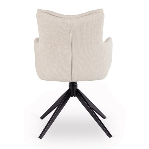 Krzesło Tapicerowane Obrotowe do Salonu JULY Kremowe Nowoczesne