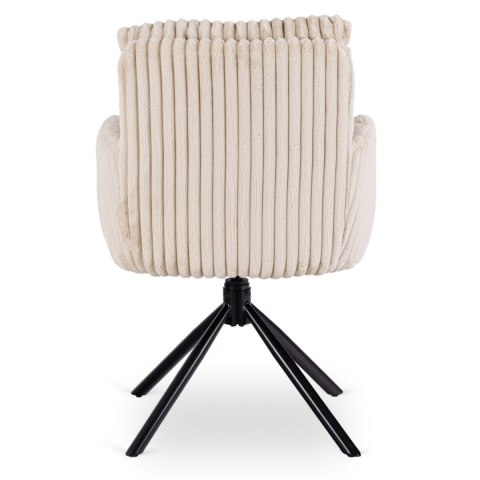 Krzesło Obrotowe do Salonu JUNE Beżowe Sztruksowe