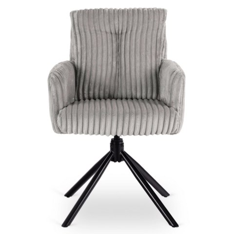 Krzesło Obrotowe do Salonu JUNE Szare Sztruksowe