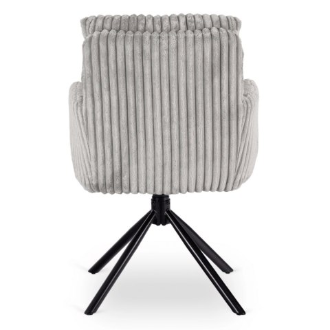 Krzesło Obrotowe do Salonu JUNE Szare Sztruksowe