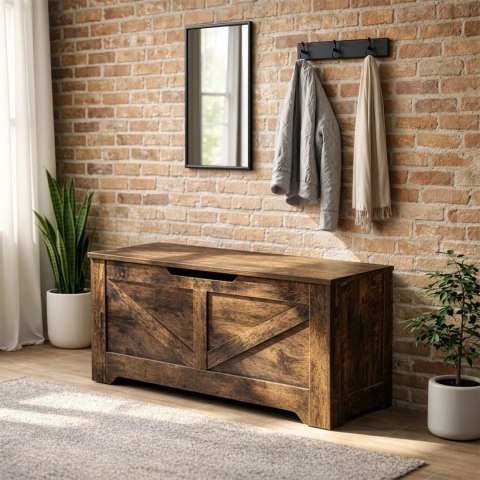 Kufer z Funkcją Siedziska/Szafka na Buty MARGOT 100 cm Dąb Rustykalny