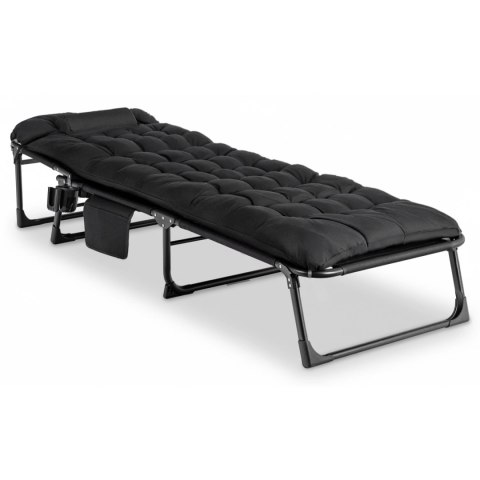 Leżak Ogrodowy Łóżko Polowe SATURN Czarne