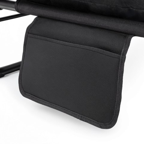 Leżak Ogrodowy Łóżko Polowe SATURN Czarne