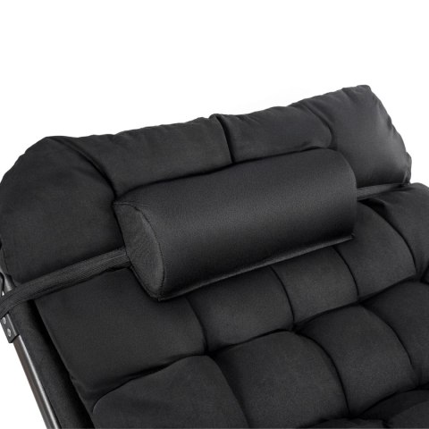 Leżak Ogrodowy Łóżko Polowe SATURN Czarne