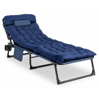 Leżak Ogrodowy Łóżko Polowe SATURN Granatowe