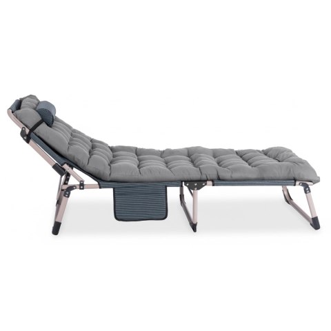 Leżak Ogrodowy Łóżko Polowe SATURN Szare
