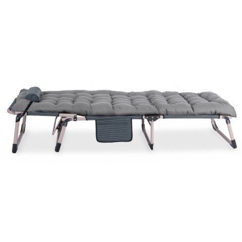 Leżak Ogrodowy Łóżko Polowe SATURN Szare