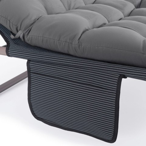 Leżak Ogrodowy Łóżko Polowe SATURN Szare