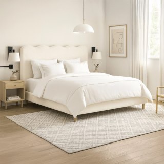 Łóżko 160x200 IZMIR Kremowe Boucle