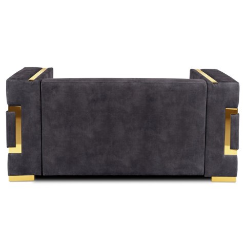 Sofa PALLAZO 2S Dwuosobowa Czarny/Złoty