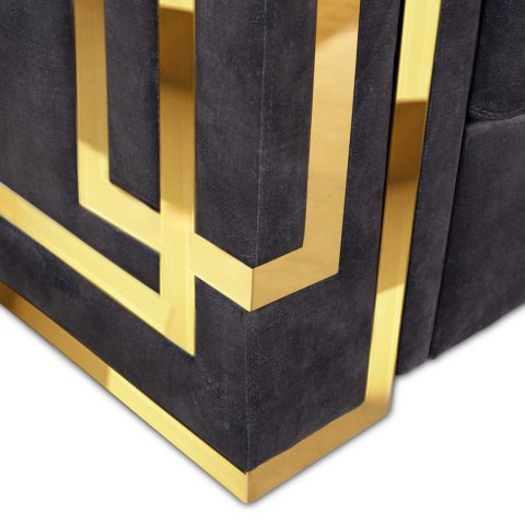 Sofa PALLAZO 2S Dwuosobowa Czarny/Złoty