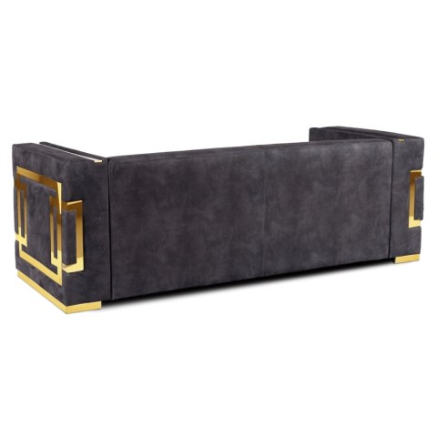 Sofa PALLAZO 3S Trzyosobowa Czarny/Złoty