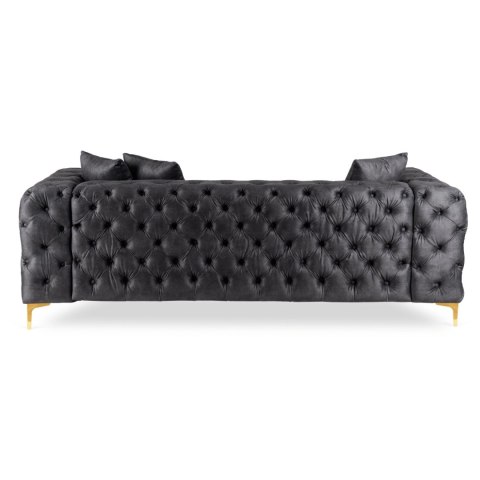 Sofa SORRENTO 3S Trzyosobowa Czarna Welurowa