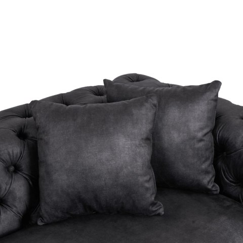 Sofa SORRENTO 3S Trzyosobowa Czarna Welurowa