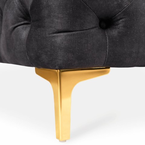 Sofa SORRENTO 3S Trzyosobowa Czarna Welurowa