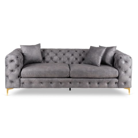 Sofa SORRENTO 3S Trzyosobowa Szara Welurowa