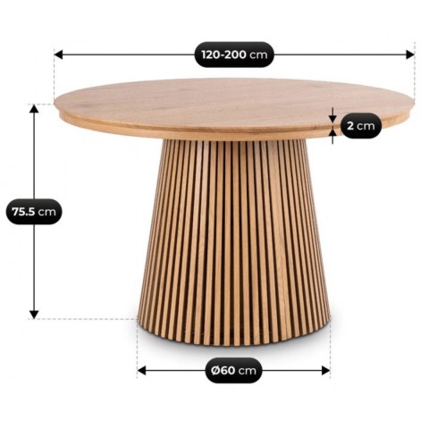 Stół ADRIEN Rozkładany 120-200 cm Dąb