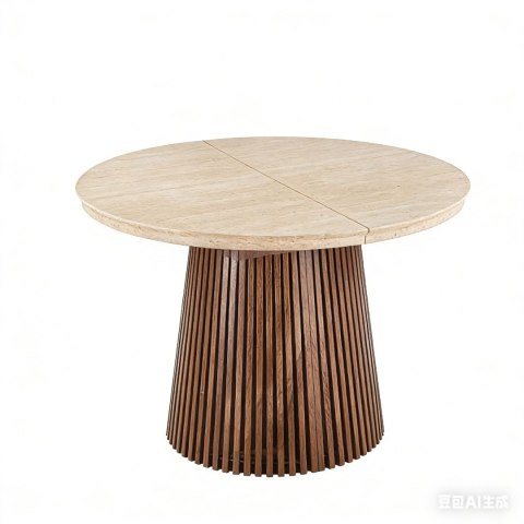 Stół ADRIEN Rozkładany 120-200 cm Trawertyn/Orzech