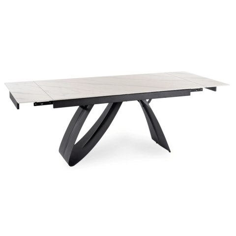 Stół DEVON Ceramiczny Rozkładany 160-220 cm Biały Marmur/Czarny