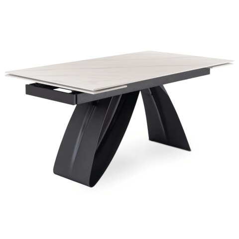 Stół DEVON Ceramiczny Rozkładany 160-220 cm Biały Marmur/Czarny